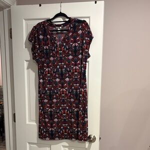 London Times Vibrant Red and Navy Mini Dress